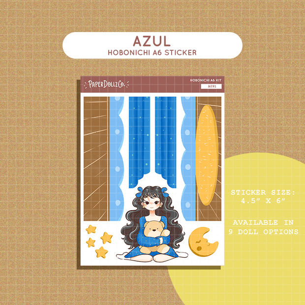Azul | Midnight Dreamcatcher | Hobonichi A6 Daily Sticker Kit - a091