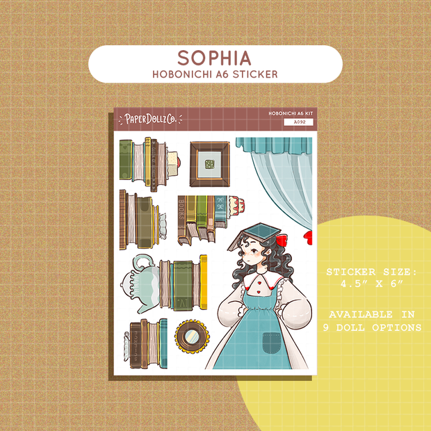Sophia | Victorian Muses | Hobonichi A6 Daily Sticker Kit - a092