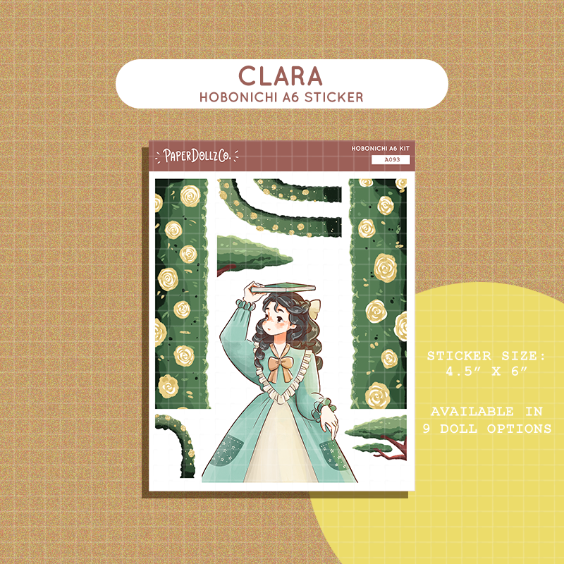 Clara | Victorian Muses | Hobonichi A6 Daily Sticker Kit - a093