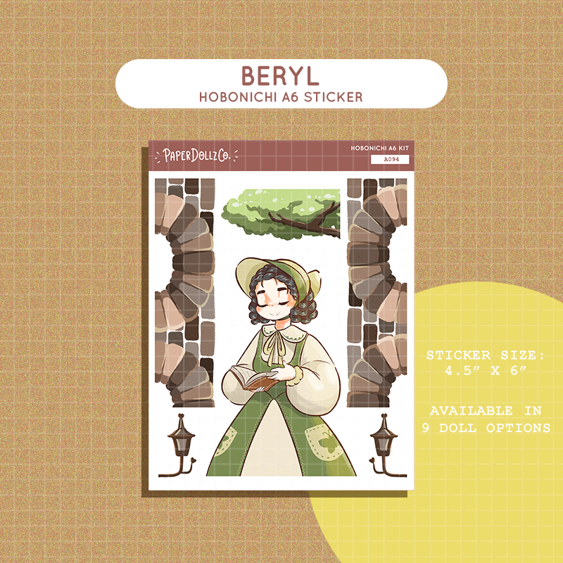 Beryl | Victorian Muses | Hobonichi A6 Daily Sticker Kit - a094