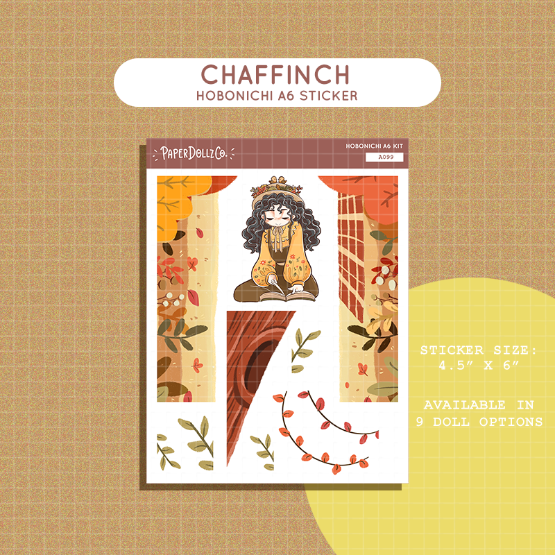 Chaffinch | Birds of Autumn | Hobonichi A6 Daily Sticker Kit - a099