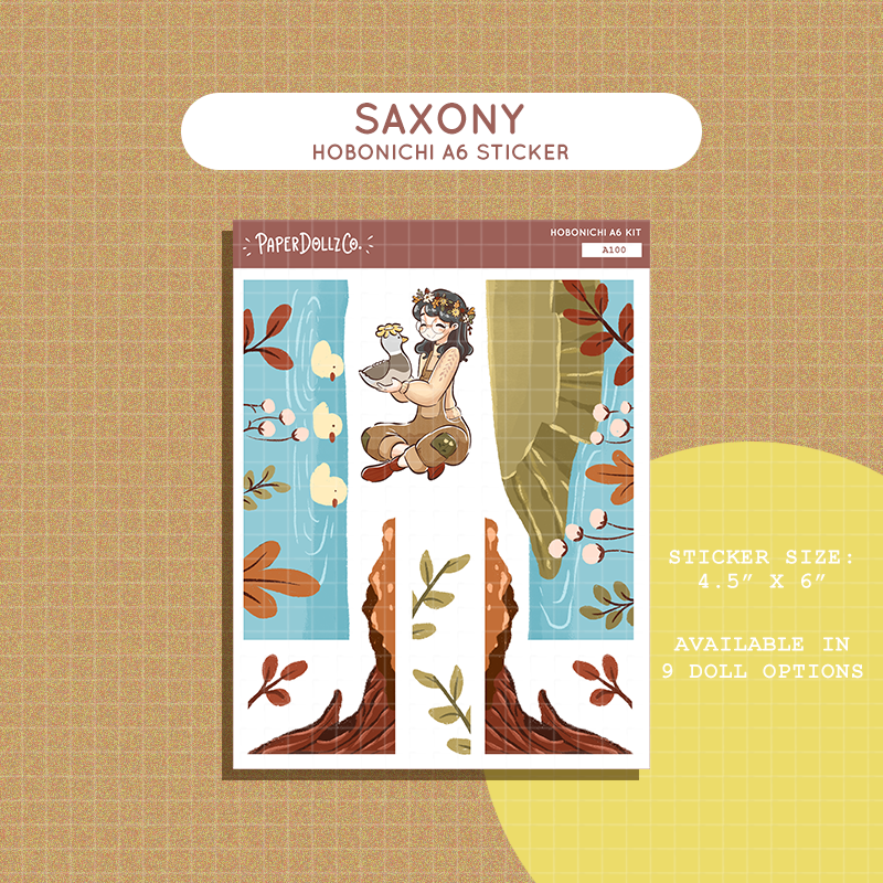 Saxony | Birds of Autumn | Hobonichi A6 Daily Sticker Kit - a100