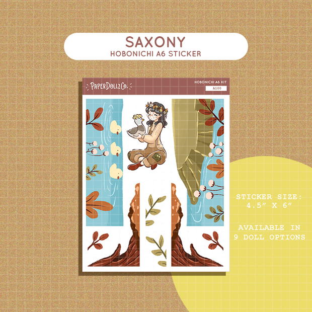 Saxony | Birds of Autumn | Hobonichi A6 Daily Sticker Kit - a100