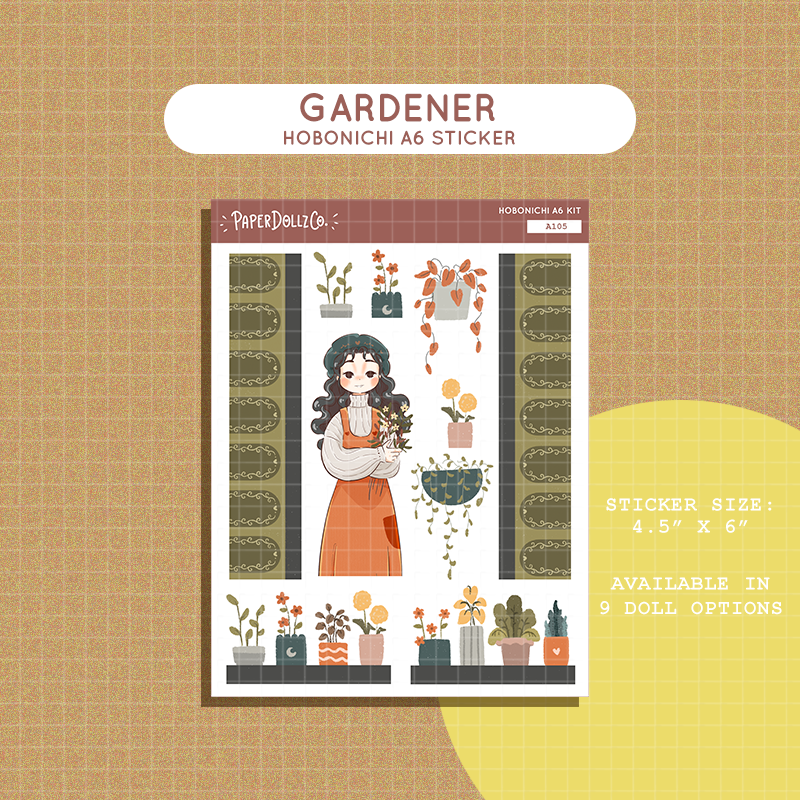 Gardener | Cozy Harvest | Hobonichi A6 Daily Sticker Kit - a105