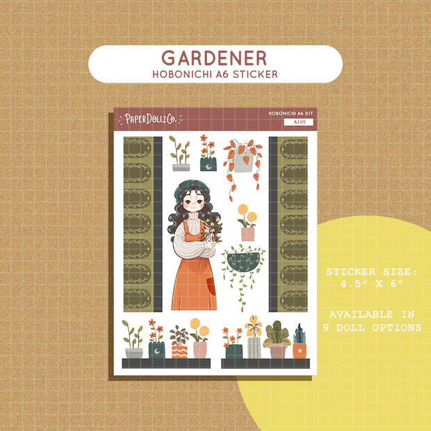 Gardener | Cozy Harvest | Hobonichi A6 Daily Sticker Kit - a105