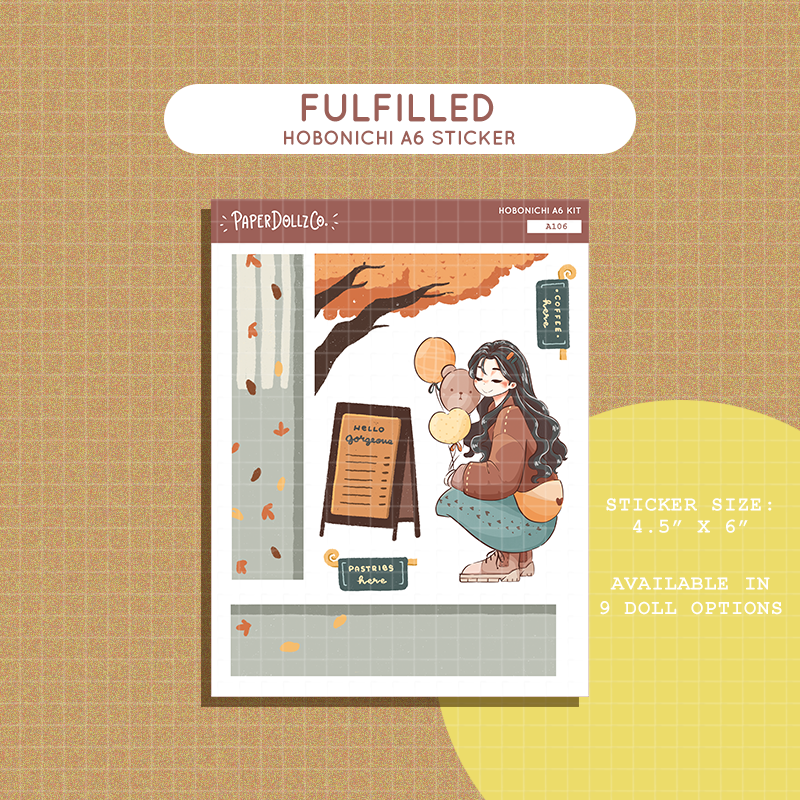 Fulfilled | Cozy Harvest | Hobonichi A6 Daily Sticker Kit - a106
