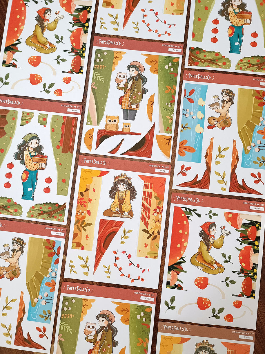 Pekin | Birds of Autumn | Hobonichi A6 Daily Sticker Kit - a101
