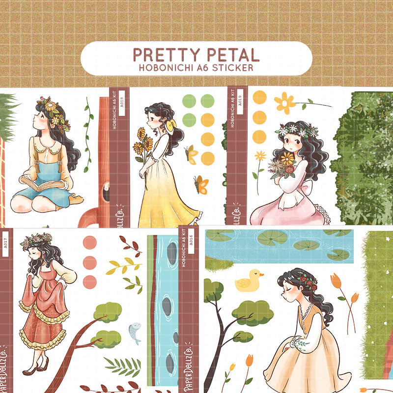 Blush | Pretty Petal | Hobonichi A6 Daily Sticker Kit - a019