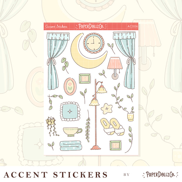 Pastel Home | Accent Sticker | PaperDollzCo | ac006