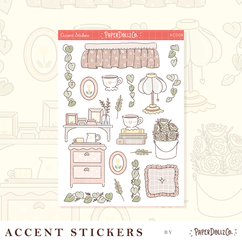 Pastel Home | Accent Sticker | PaperDollzCo | ac008