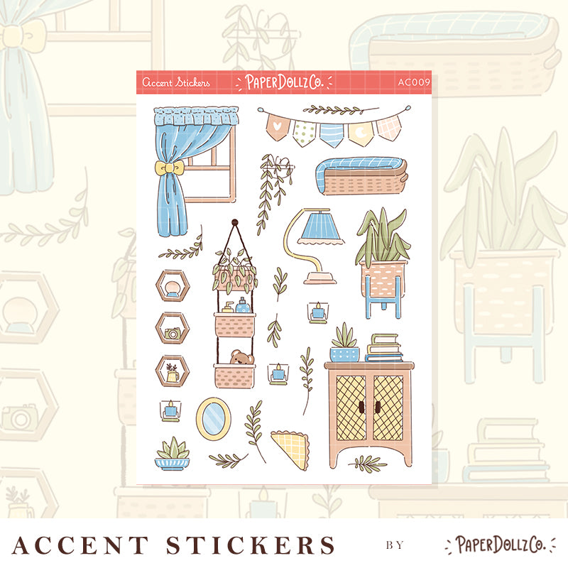 Pastel Home | Accent Sticker | PaperDollzCo | ac009