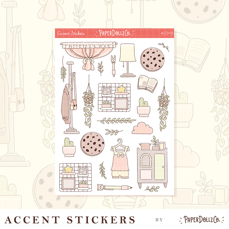 Pastel Home | Accent Sticker | PaperDollzCo | ac010