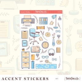 Work Office | Accent Sticker | PaperDollzCo | ac013