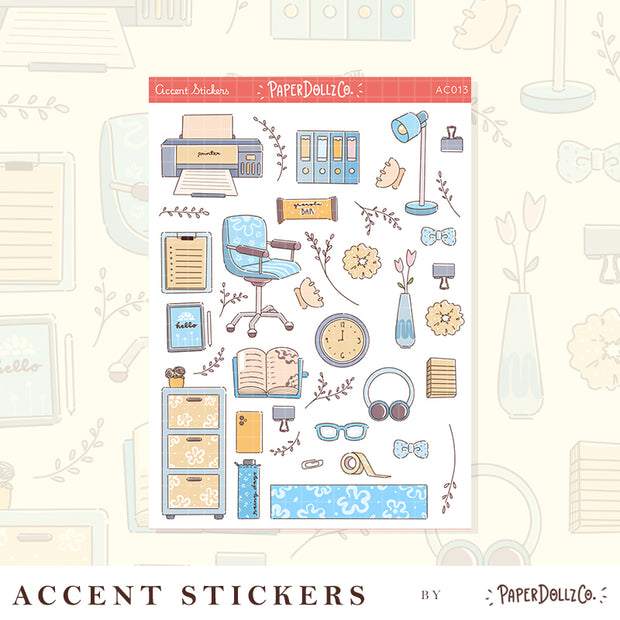 Work Office | Accent Sticker | PaperDollzCo | ac013