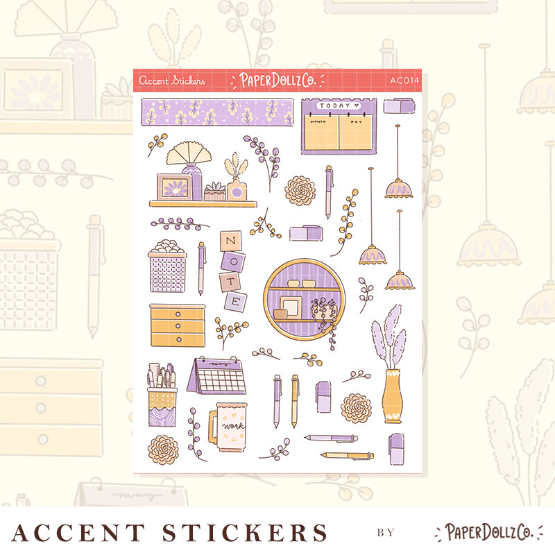 Work Office | Accent Sticker | PaperDollzCo | ac014