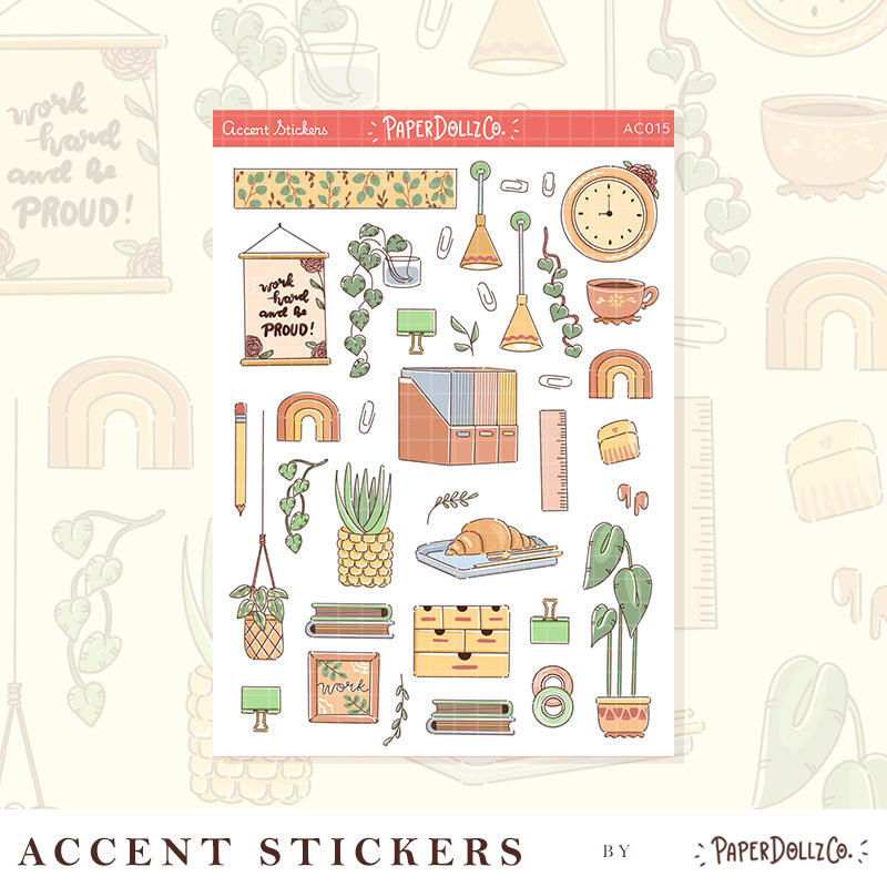 Work Office | Accent Sticker | PaperDollzCo | ac015