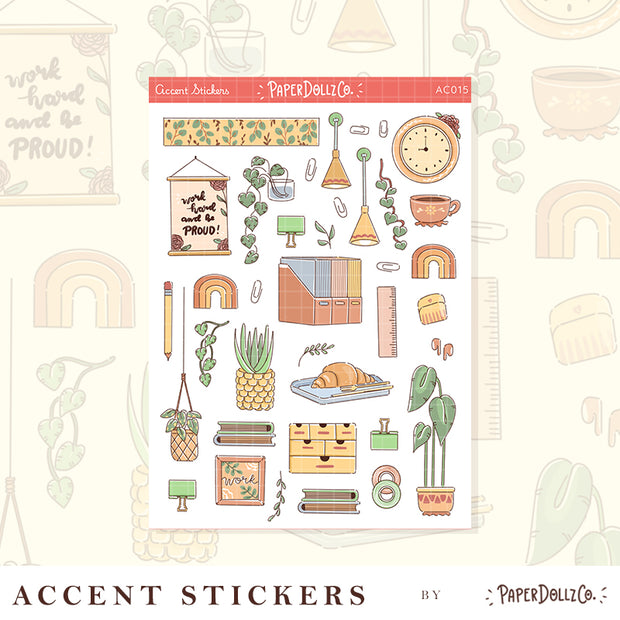 Work Office | Accent Sticker | PaperDollzCo | ac015