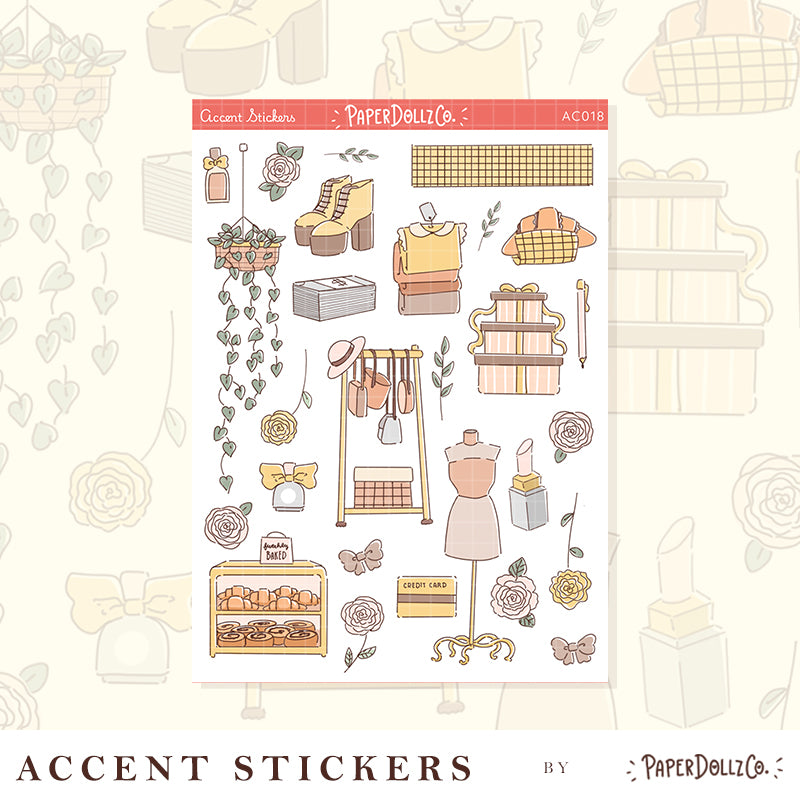 Shopping | Accent Sticker | PaperDollzCo | ac018