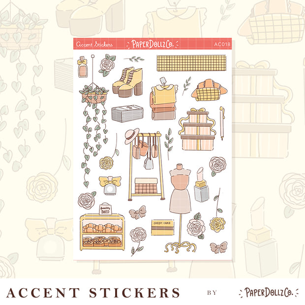 Shopping | Accent Sticker | PaperDollzCo | ac018