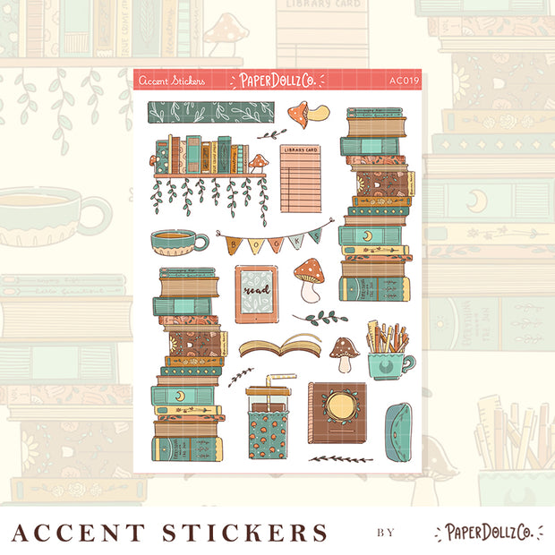 Books | Accent Sticker | PaperDollzCo | ac019