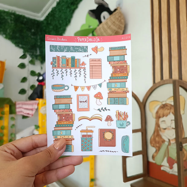 Books | Accent Sticker | PaperDollzCo | ac019