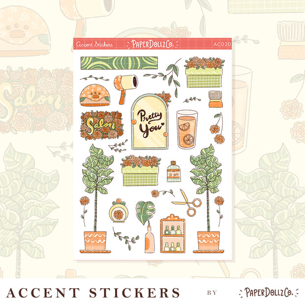 Salon | Accent Sticker | PaperDollzCo | ac020