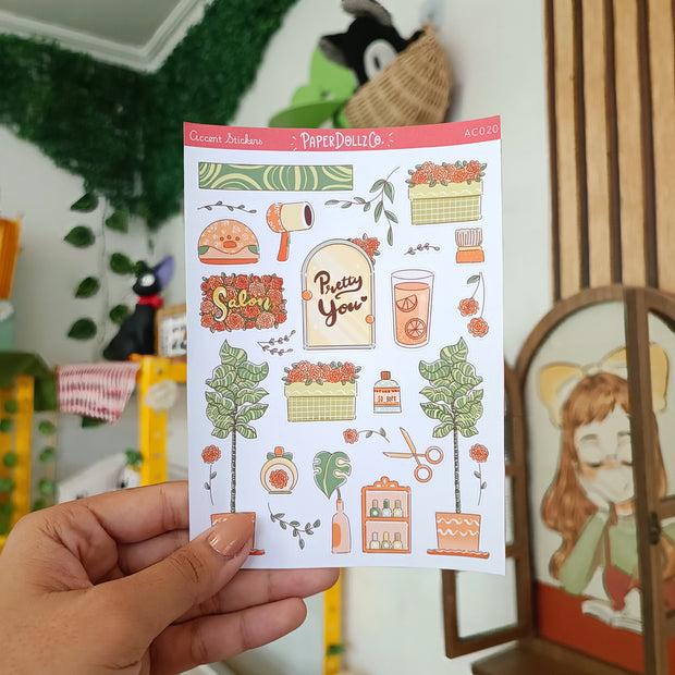 Salon | Accent Sticker | PaperDollzCo | ac020