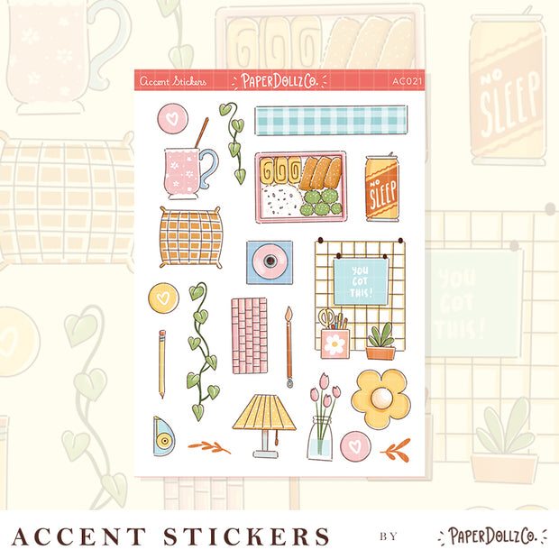 School College Life | Accent Sticker | PaperDollzCo | ac021