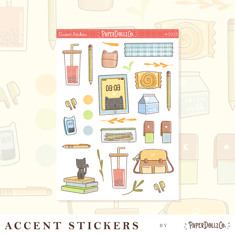 School College Life | Accent Sticker | PaperDollzCo | ac022