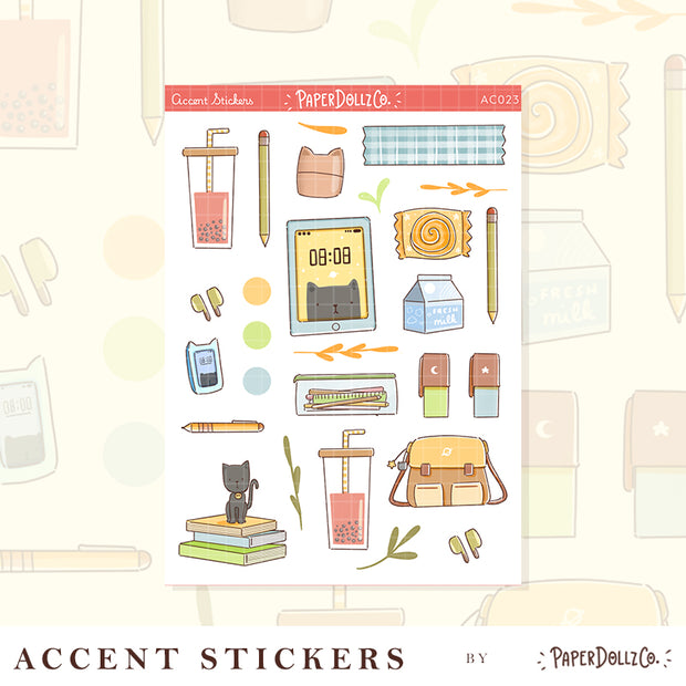School College Life | Accent Sticker | PaperDollzCo | ac022