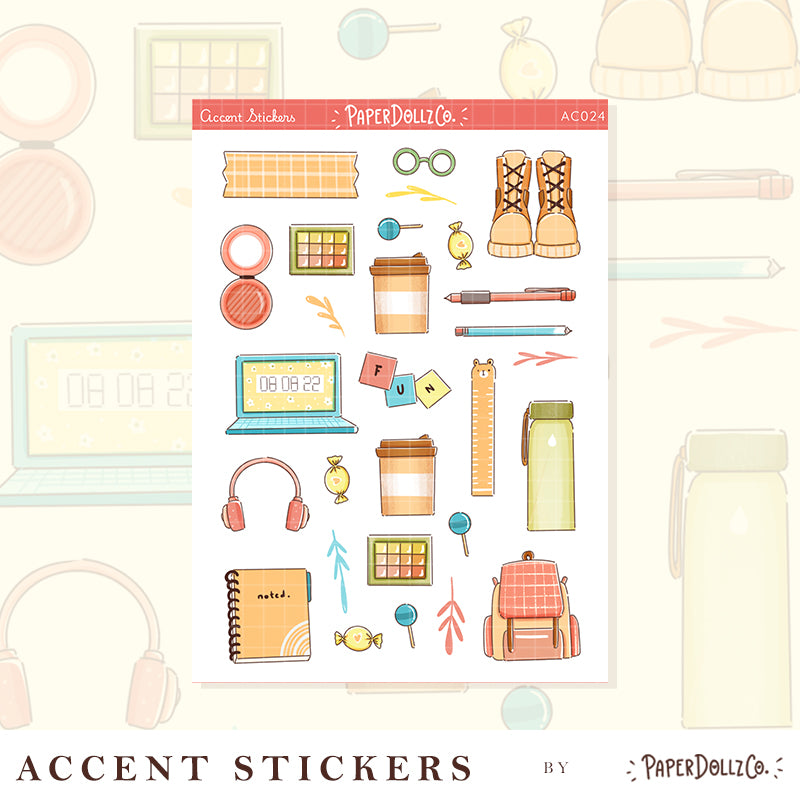 School College Life | Accent Sticker | PaperDollzCo | ac024