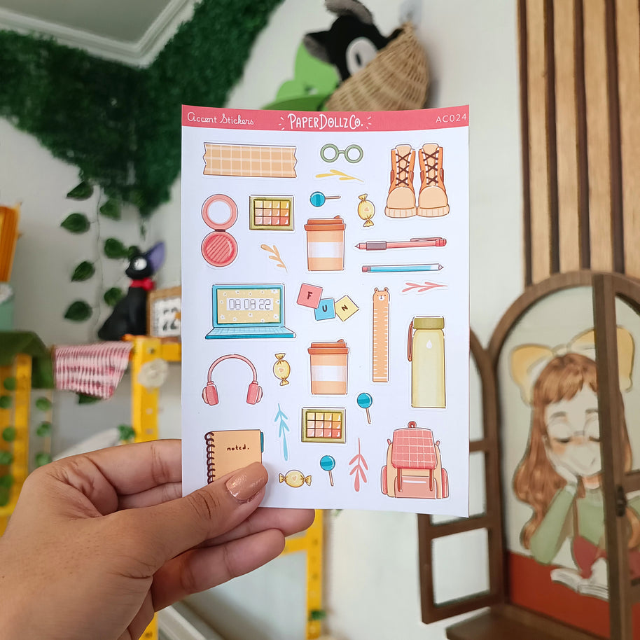 School College Life | Accent Sticker | PaperDollzCo | ac024
