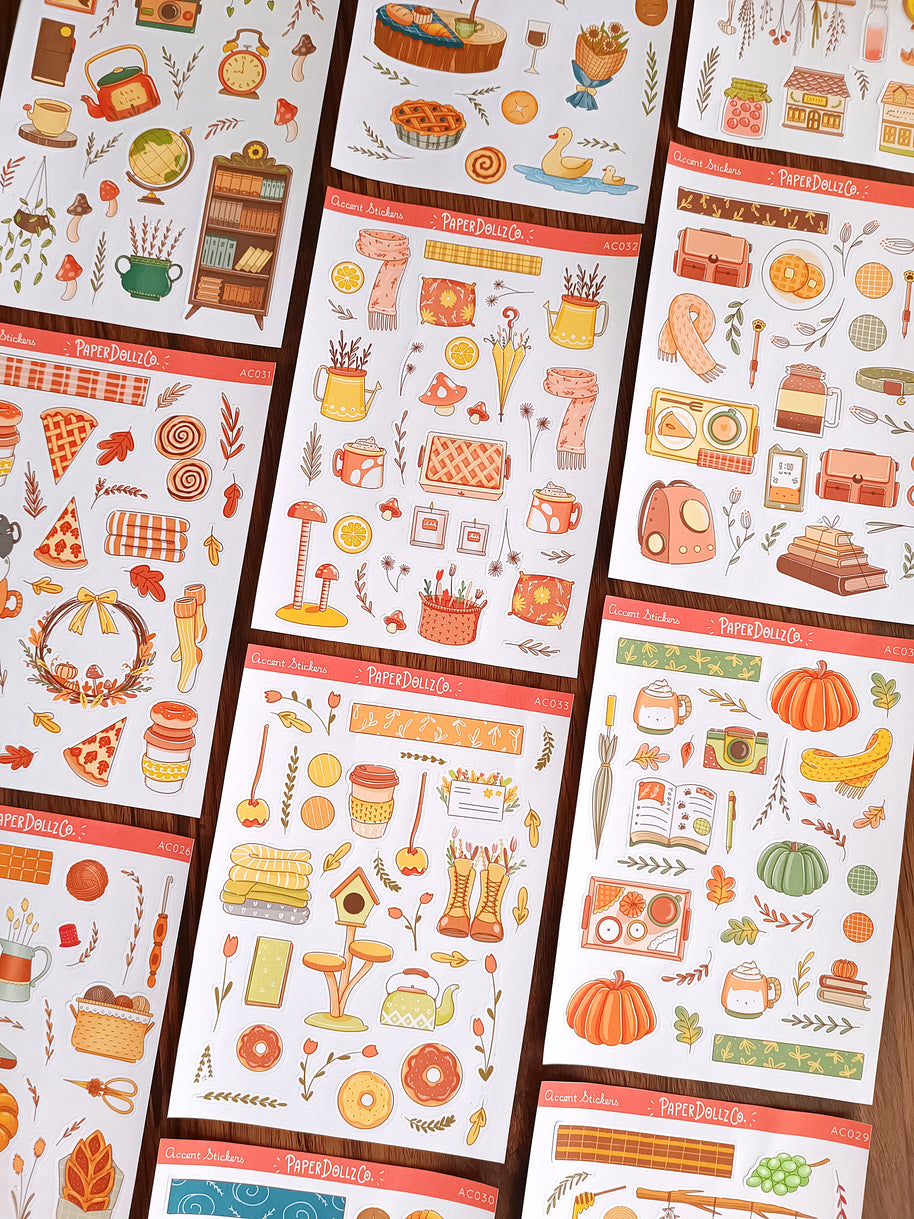 Autumn Purrfection | Accent Sticker | PaperDollzCo | ac032