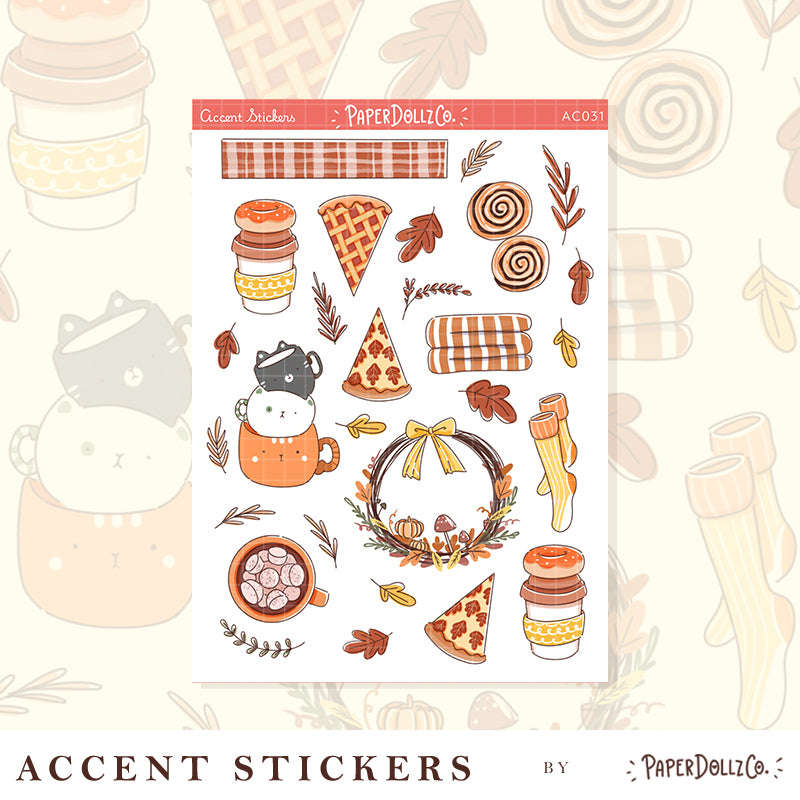 Autumn Purrfection | Accent Sticker | PaperDollzCo | ac031