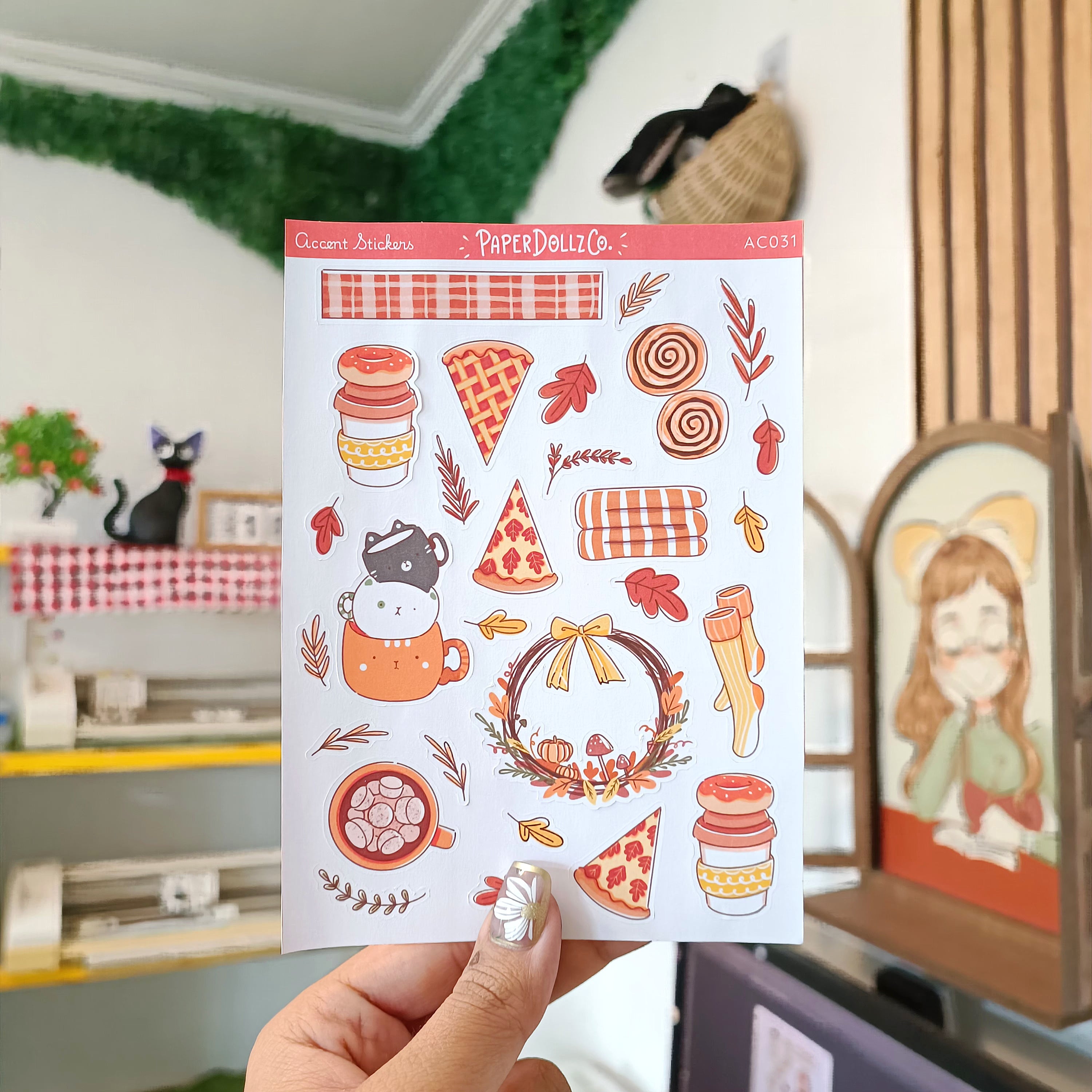 Autumn Purrfection | Accent Sticker | PaperDollzCo | ac031