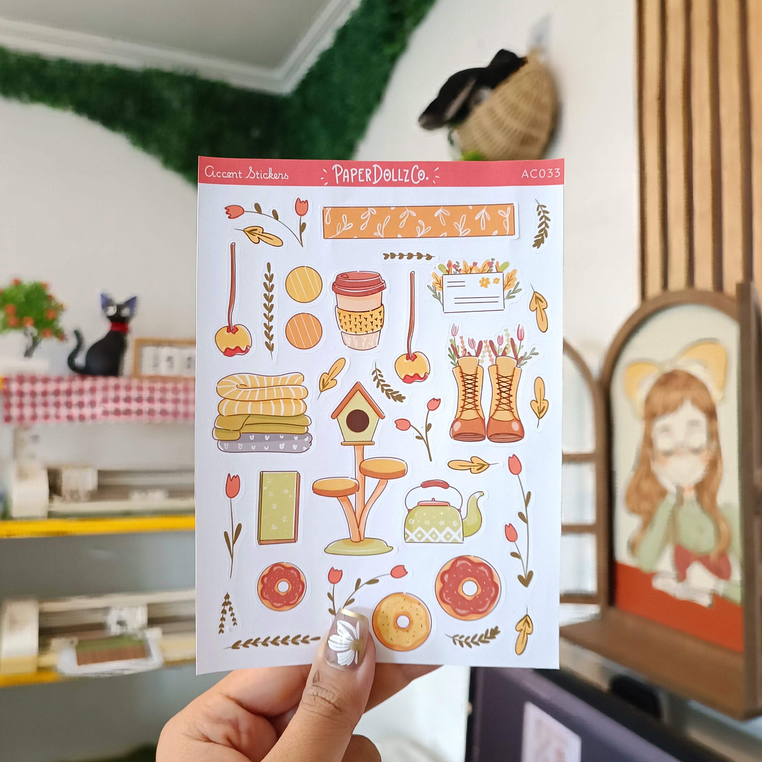 Autumn Purrfection | Accent Sticker | PaperDollzCo | ac033