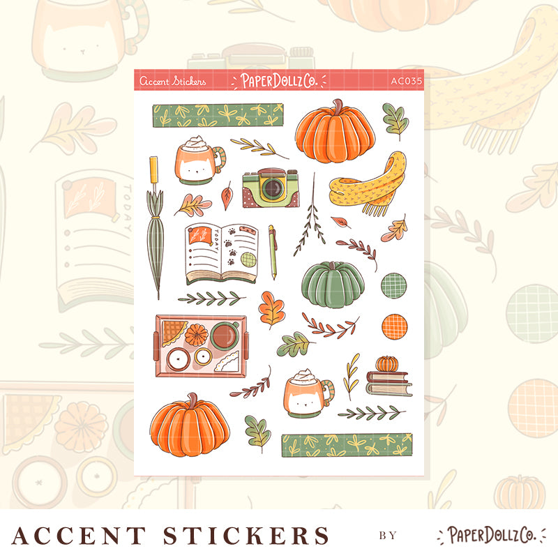 Autumn Purrfection | Accent Sticker | PaperDollzCo | ac035
