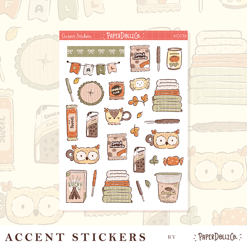 Cozy Harvest | Accent Sticker | PaperDollzCo | ac036