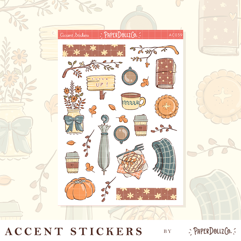 Cozy Harvest | Accent Sticker | PaperDollzCo | ac039