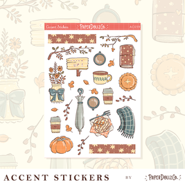 Cozy Harvest | Accent Sticker | PaperDollzCo | ac039
