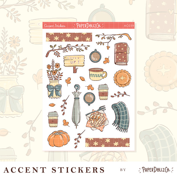 Cozy Harvest | Accent Sticker | PaperDollzCo | ac039