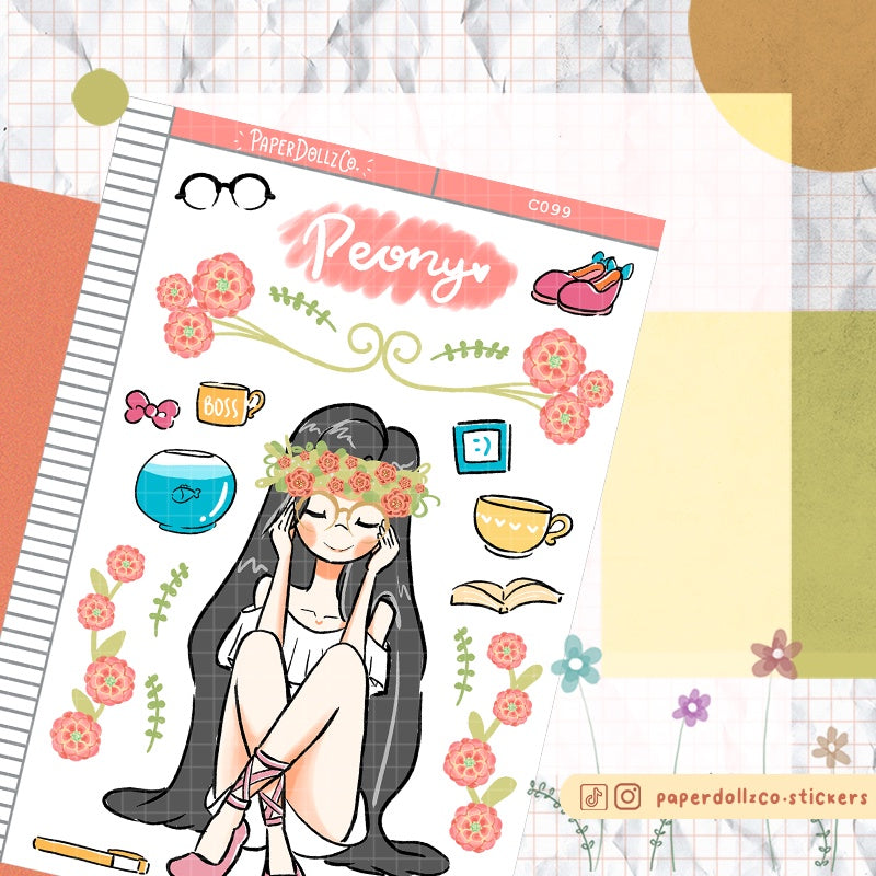 Peony | Flower Pop | Collection Stickers | C099