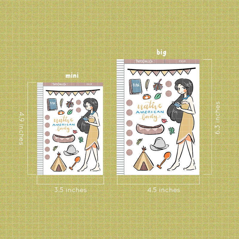Native American Lady | The Planning Princess | Collection Sticker | C110