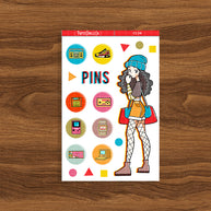 90's Button Pins Game | Back When 90's | Collection Stickers | C134