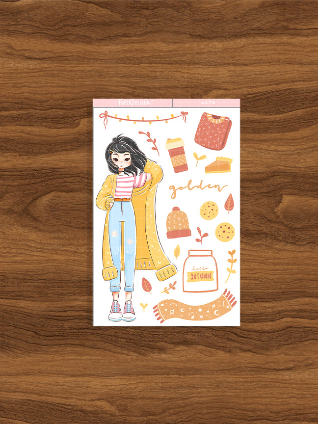 Golden | Fall in Love | Collection Sticker | C174