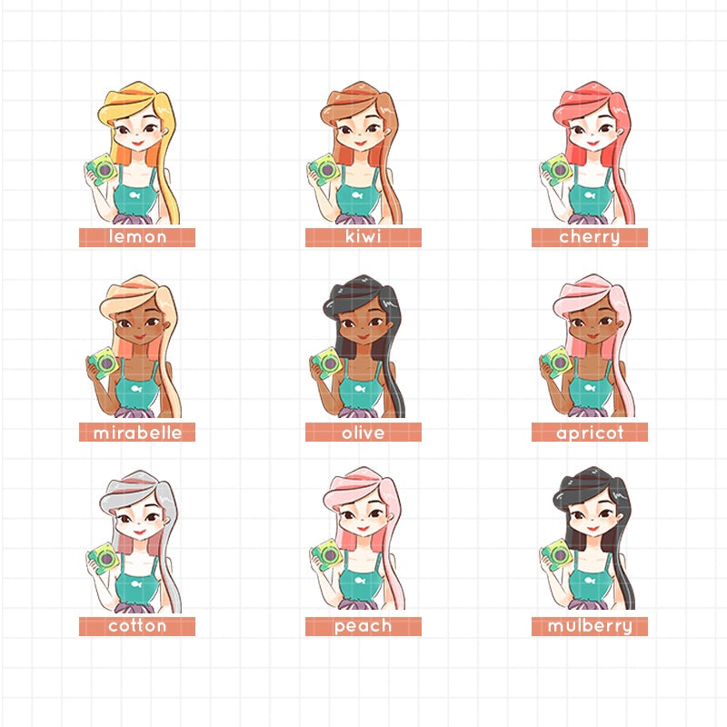 Summer Princess | PaperDollzCo Planner | Sticker Book | CB032