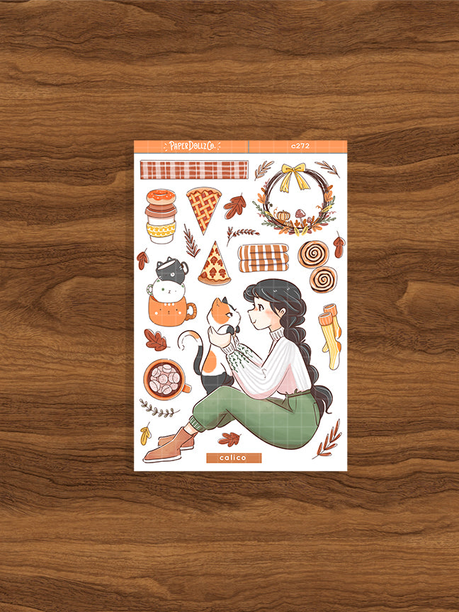 Calico Cat | Autumn Purrfection | Collection Stickers | C272