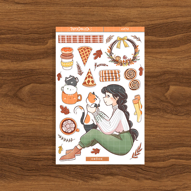 Calico Cat | Autumn Purrfection | Collection Stickers | C272