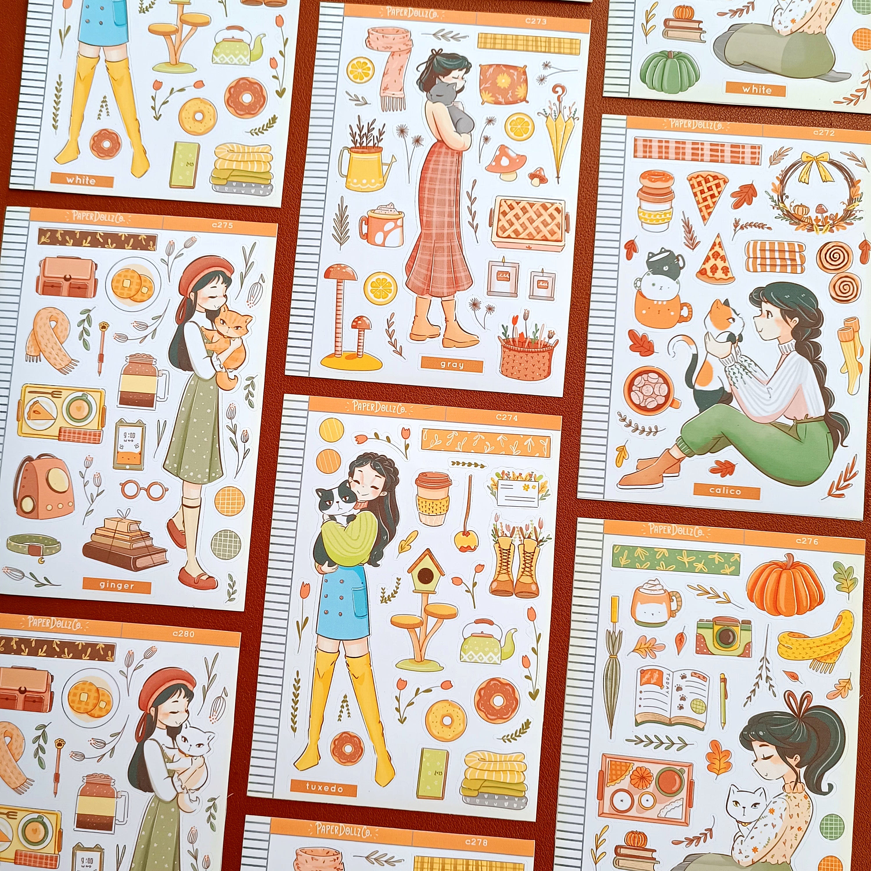 White Cat | Autumn Purrfection | Collection Stickers | C279