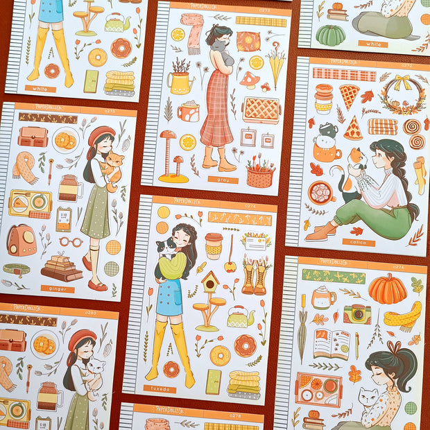 White Cat | Autumn Purrfection | Collection Stickers | C277